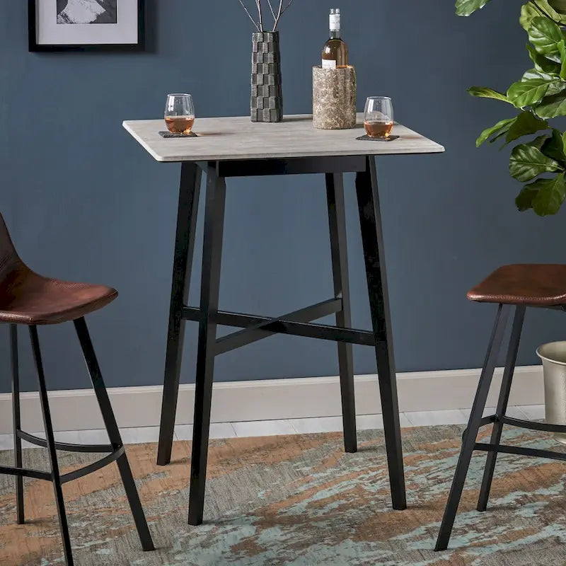 Modern Bar Height 42 Dining Table, Rubberwood Legs and Laminate Table Top