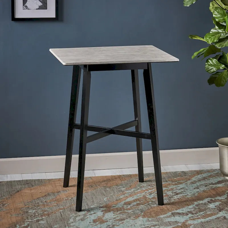 Modern Bar Height 42 Dining Table, Rubberwood Legs and Laminate Table Top