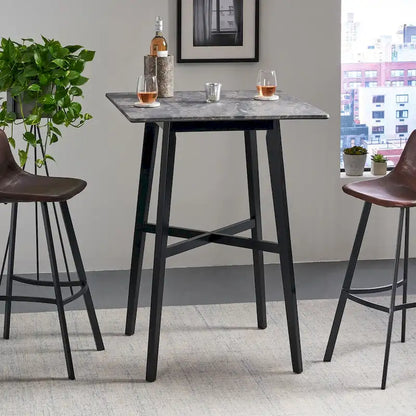 Modern Bar Height 42 Dining Table, Rubberwood Legs and Laminate Table Top