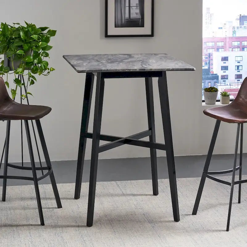 Modern Bar Height 42 Dining Table, Rubberwood Legs and Laminate Table Top