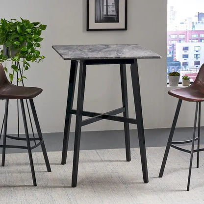 Modern Bar Height 42 Dining Table, Rubberwood Legs and Laminate Table Top