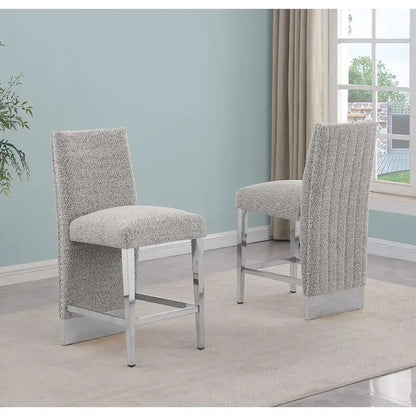 Best Quality Furniture Pleated Chrome Nailhead Trim Chair - N/A