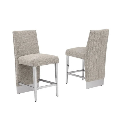 Best Quality Furniture Pleated Chrome Nailhead Trim Chair - N/A