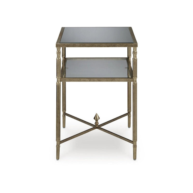 Cloverty Gold End Table - 25.75 W x 18 D x 26 H