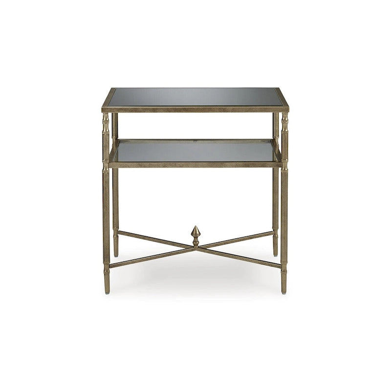 Cloverty Gold End Table - 25.75 W x 18 D x 26 H