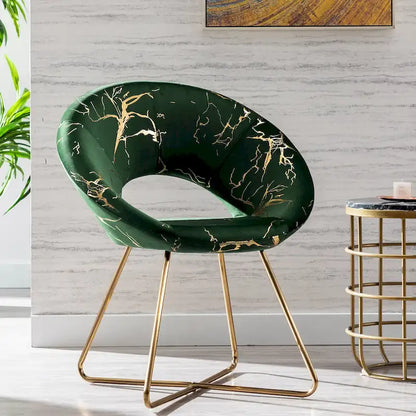 Modern Bronzing Velvet Upholstered Accent Chair Vanity Leisure Chair