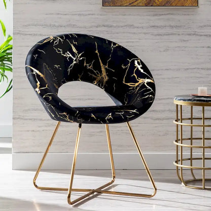 Modern Bronzing Velvet Upholstered Accent Chair Vanity Leisure Chair