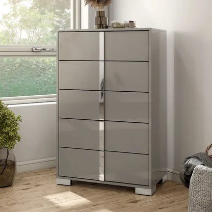 Erina Modern Glossy 5-Drawer Chest