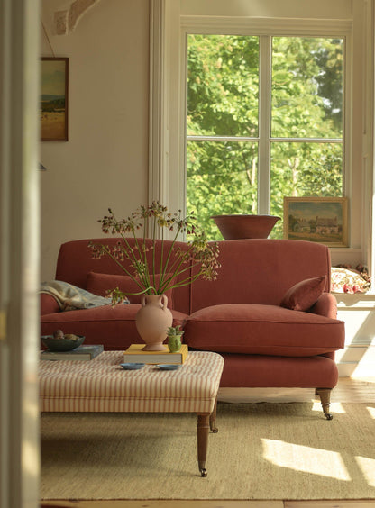 Abington Sofa, Two Seater, Rust Linen