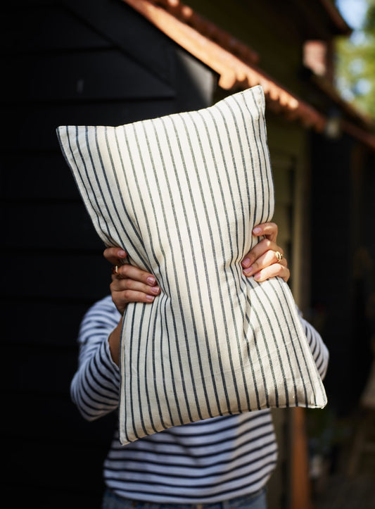 Cotton Cushion Cover, Black Stripe