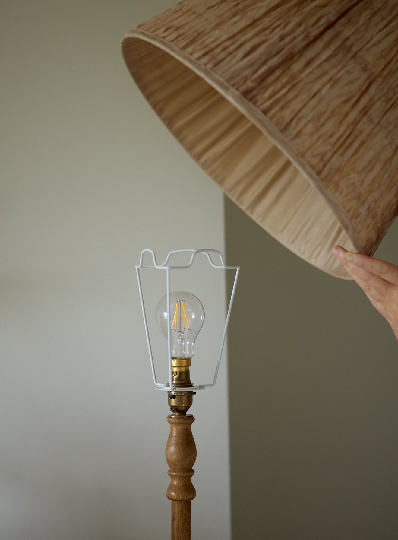 Shibori Silk Lampshade, Large