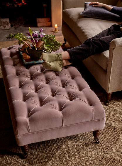 Elbert Ottoman, Clover Velvet