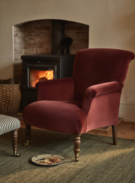 Finley Armchair, Rust Velvet