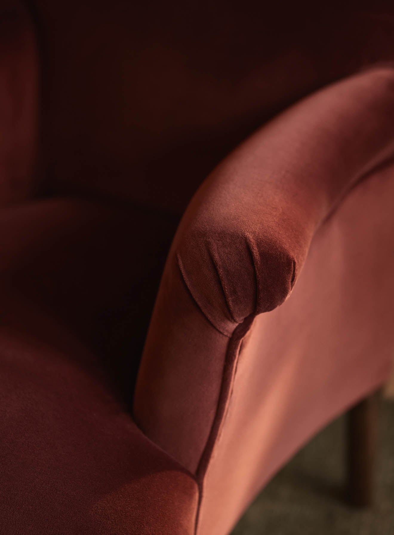 Finley Armchair, Rust Velvet