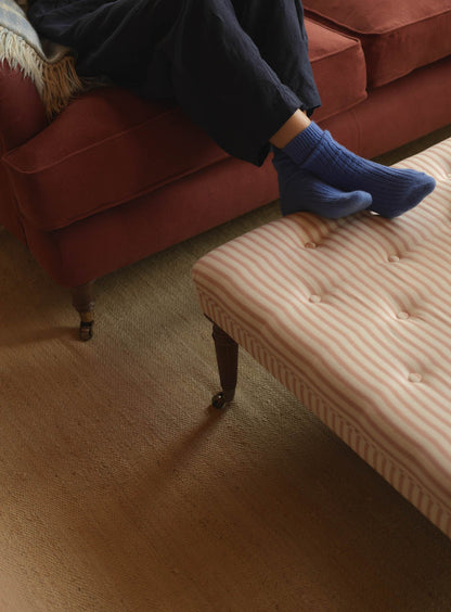 Freyer Footstool, Square, Heritage Pink Stripe