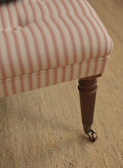 Freyer Footstool, Square, Heritage Pink Stripe