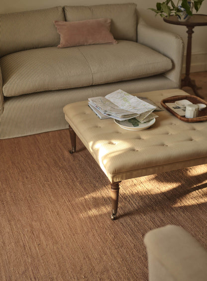 Freyer Footstool, Square, Straw Cotton