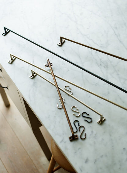 Grove Hanging Rail, Antique Brass