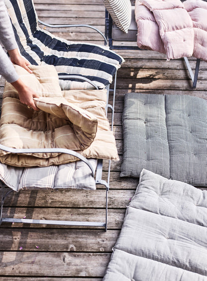 Handwoven Cotton Mattress, Faded Peach Stripe