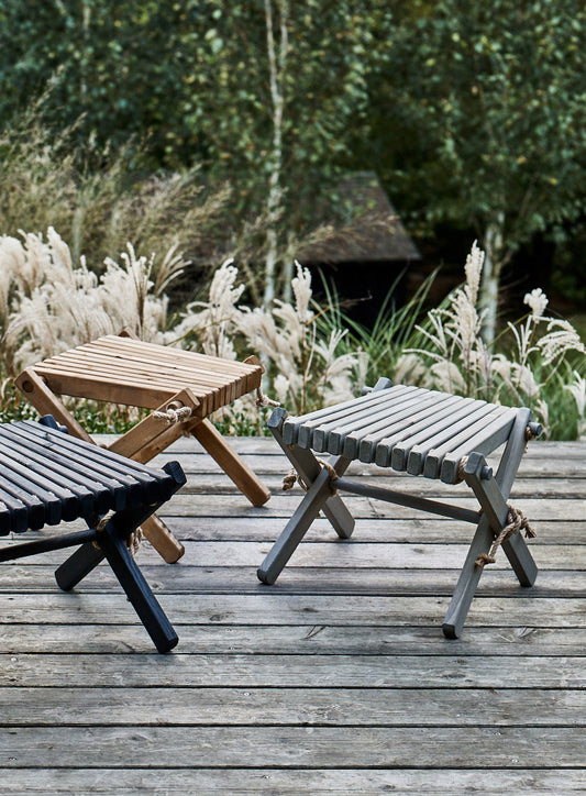 Harmen Outdoor Stool, Grey Oiled