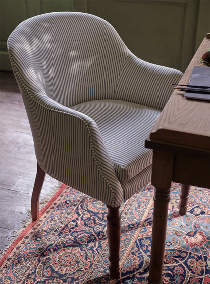 Bennett Library Chair, Blue Ticking Stripe