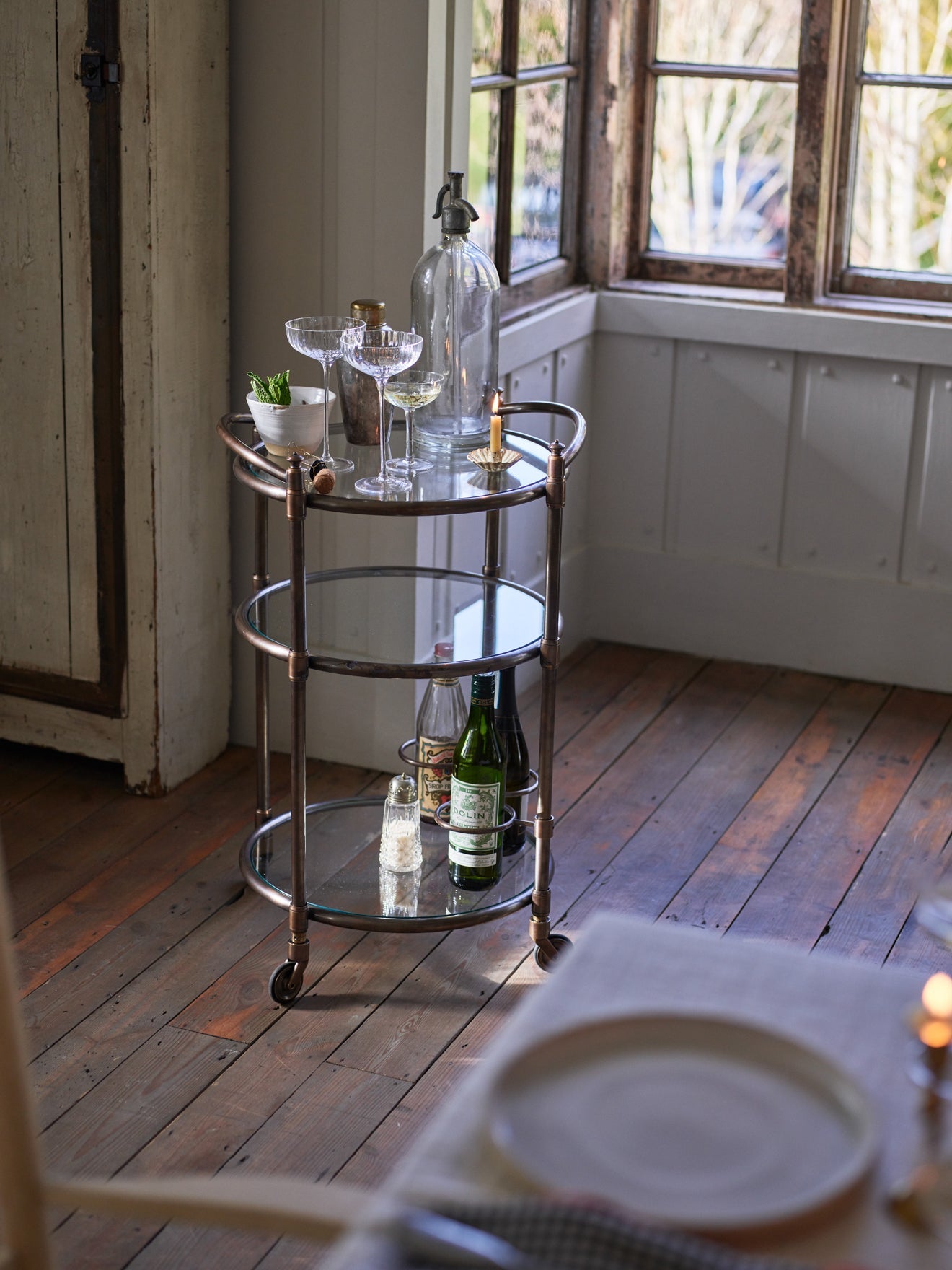 Odin Brass Drinks Trolley