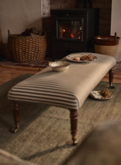 Edmund Footstool, Large, Heritage Green Stripe