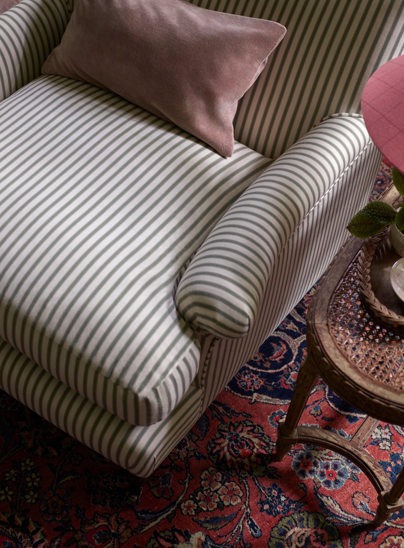 Remy Armchair, Sage Stripe