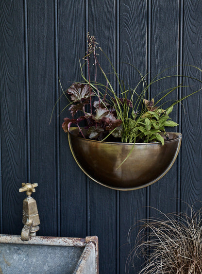 Sola Brass Wall Planter