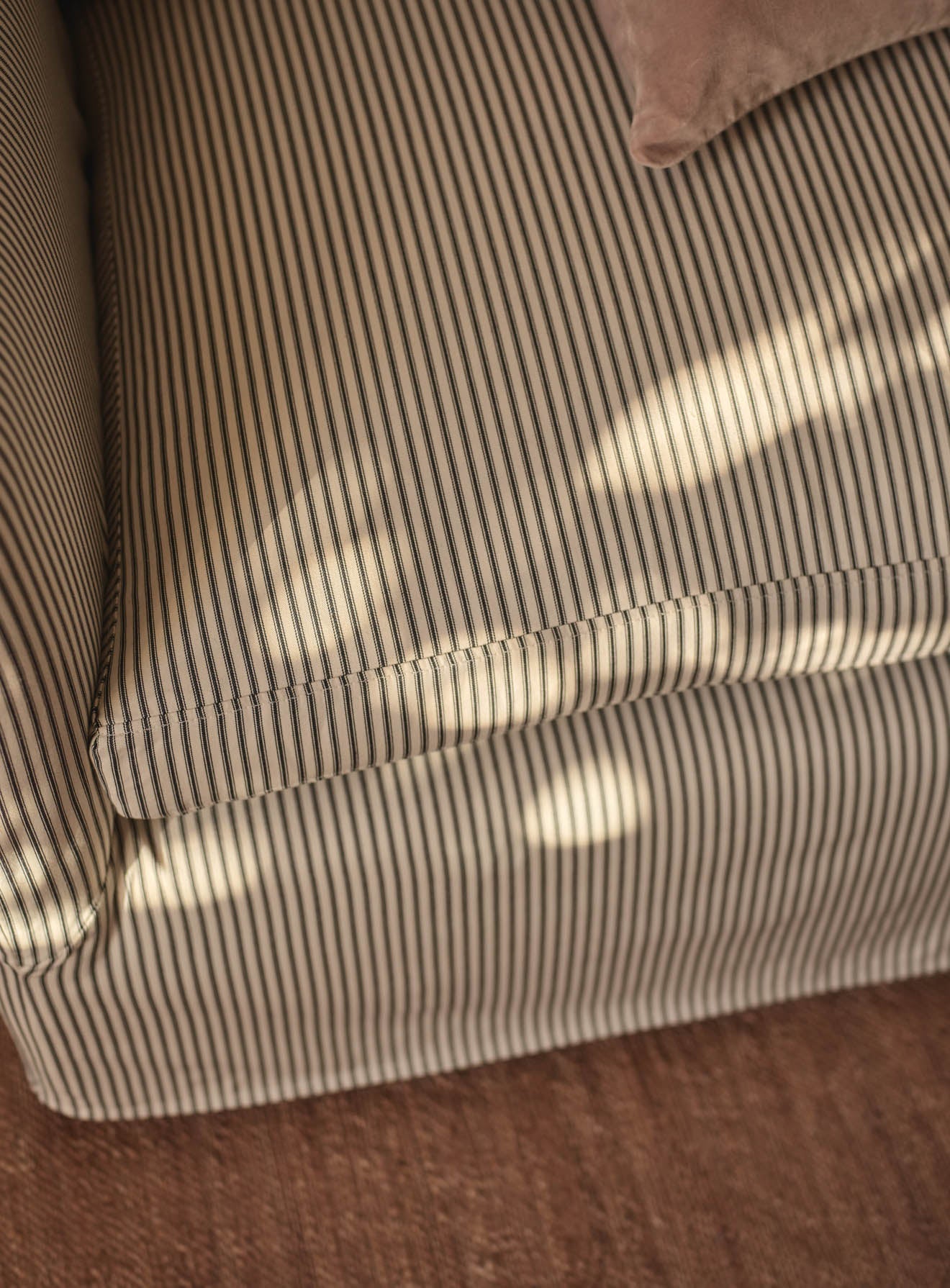 Warren Loose Cover Sofa, Black Ticking Stripe