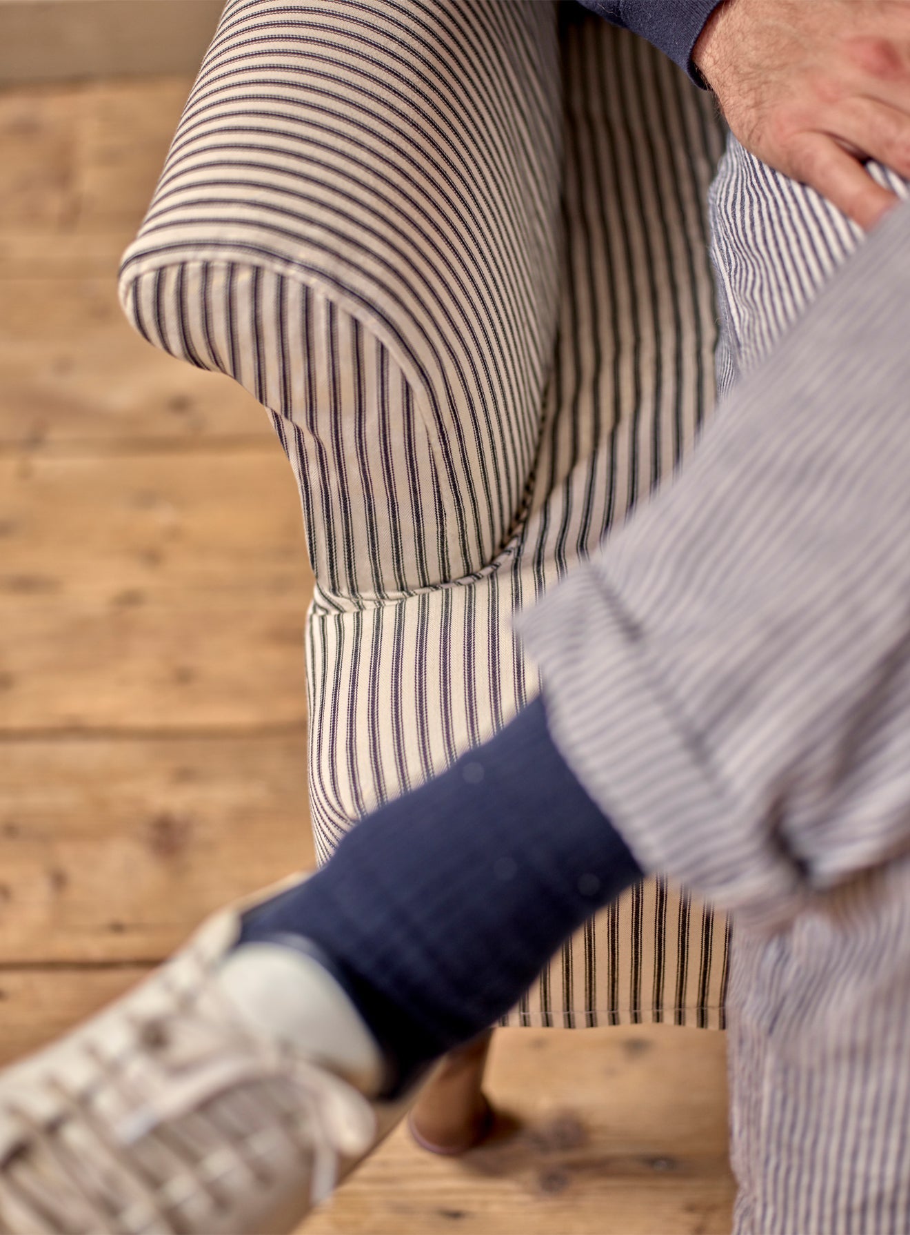 Wilford Armchair, Black Ticking Stripe