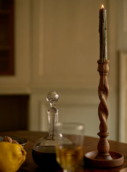 Albert Turned Oak Candlestick